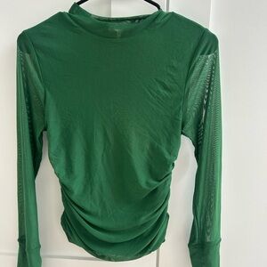 FARM Rio Gorgeous Green Top , Mesh Sleeves . SZ Small  Excellent Condition.